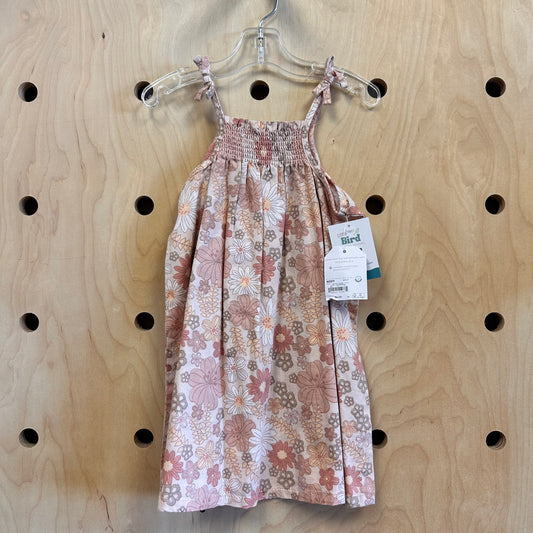Organic Cotton Peach Floral Dress NEW!