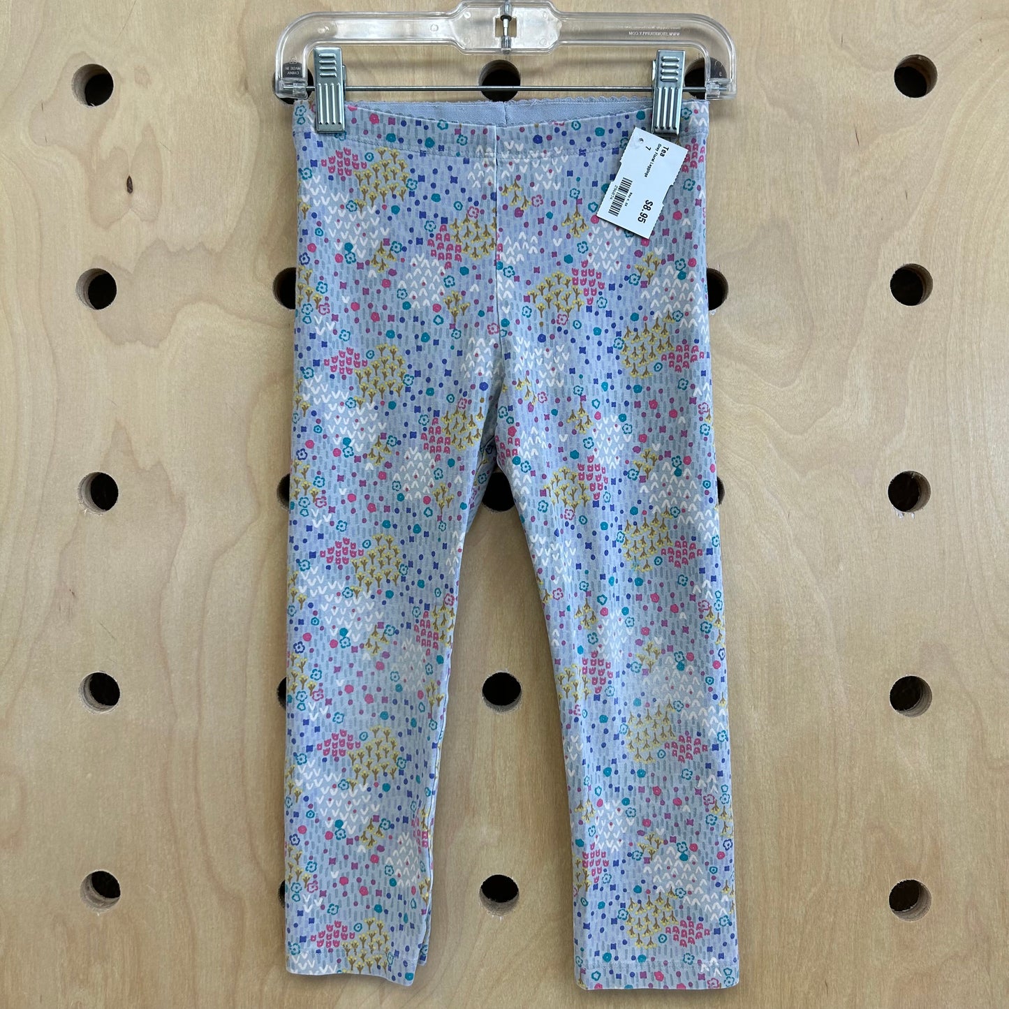 Grey Floral Leggings