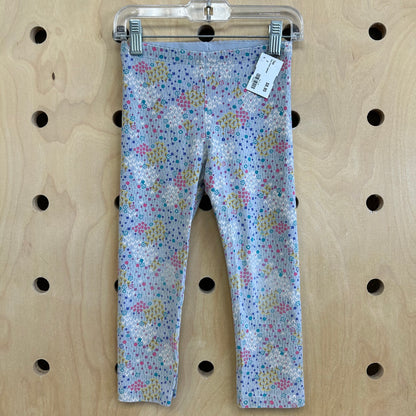 Grey Floral Leggings