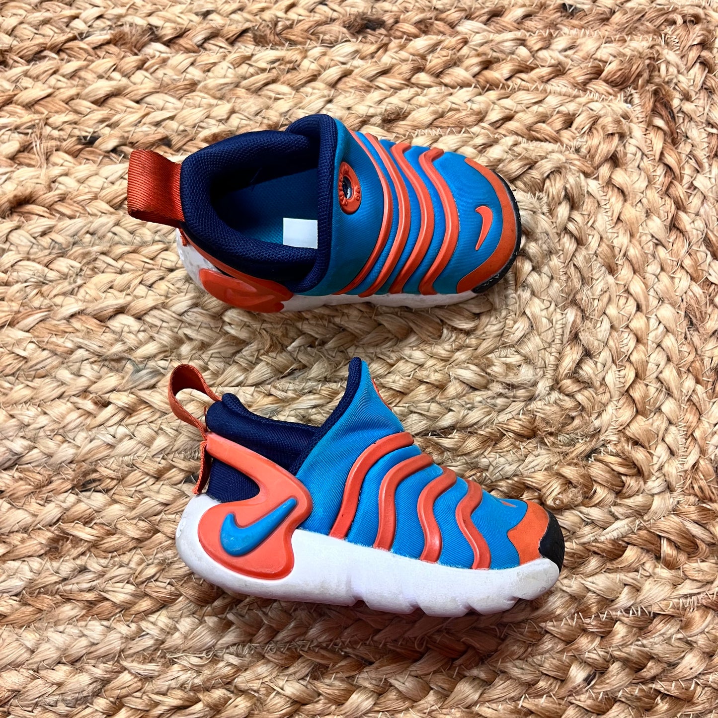 Blue/Orange Wiggle Stripe Easy-On Sneakers