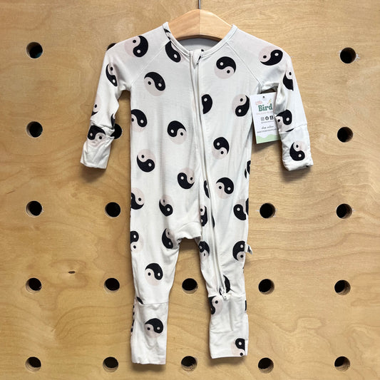 White Bamboo Ying/Yang Zippy