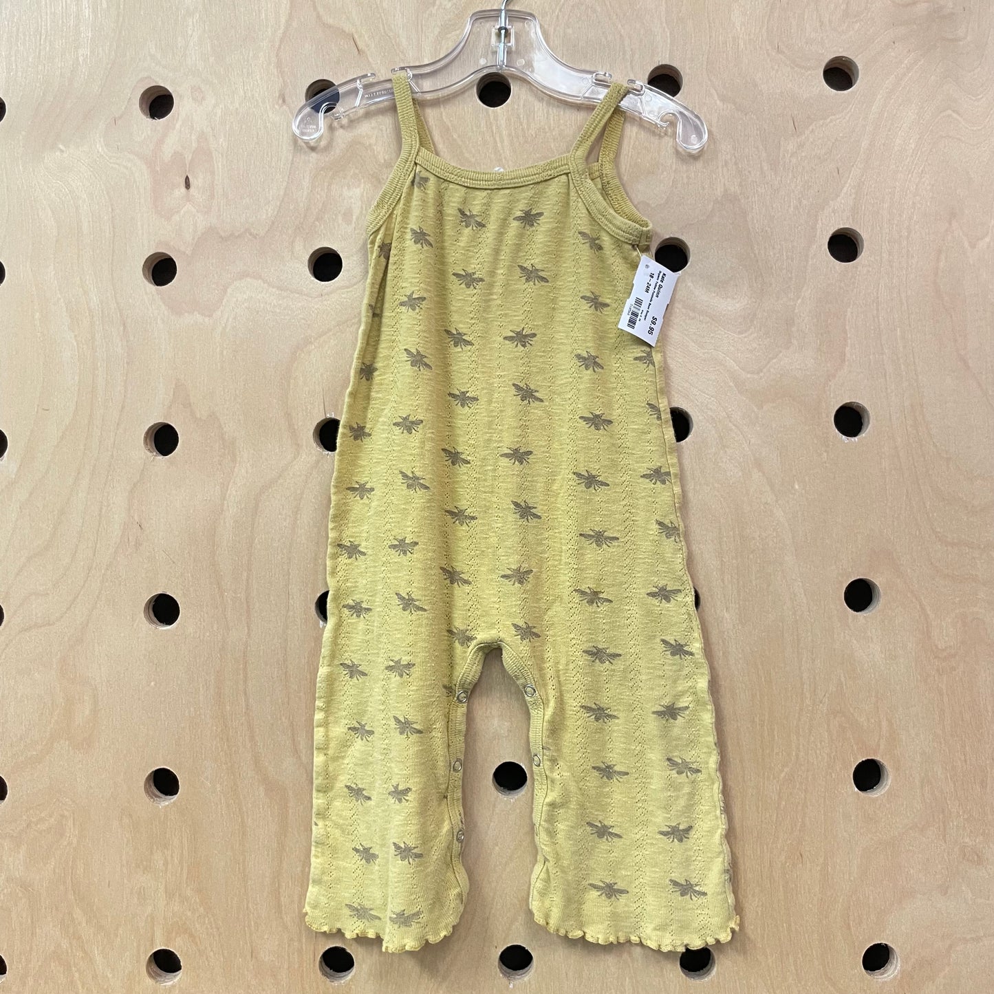 Organic Yellow Pointelle Bees Romper