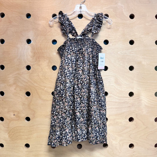 Organic Black/Green Floral Dress