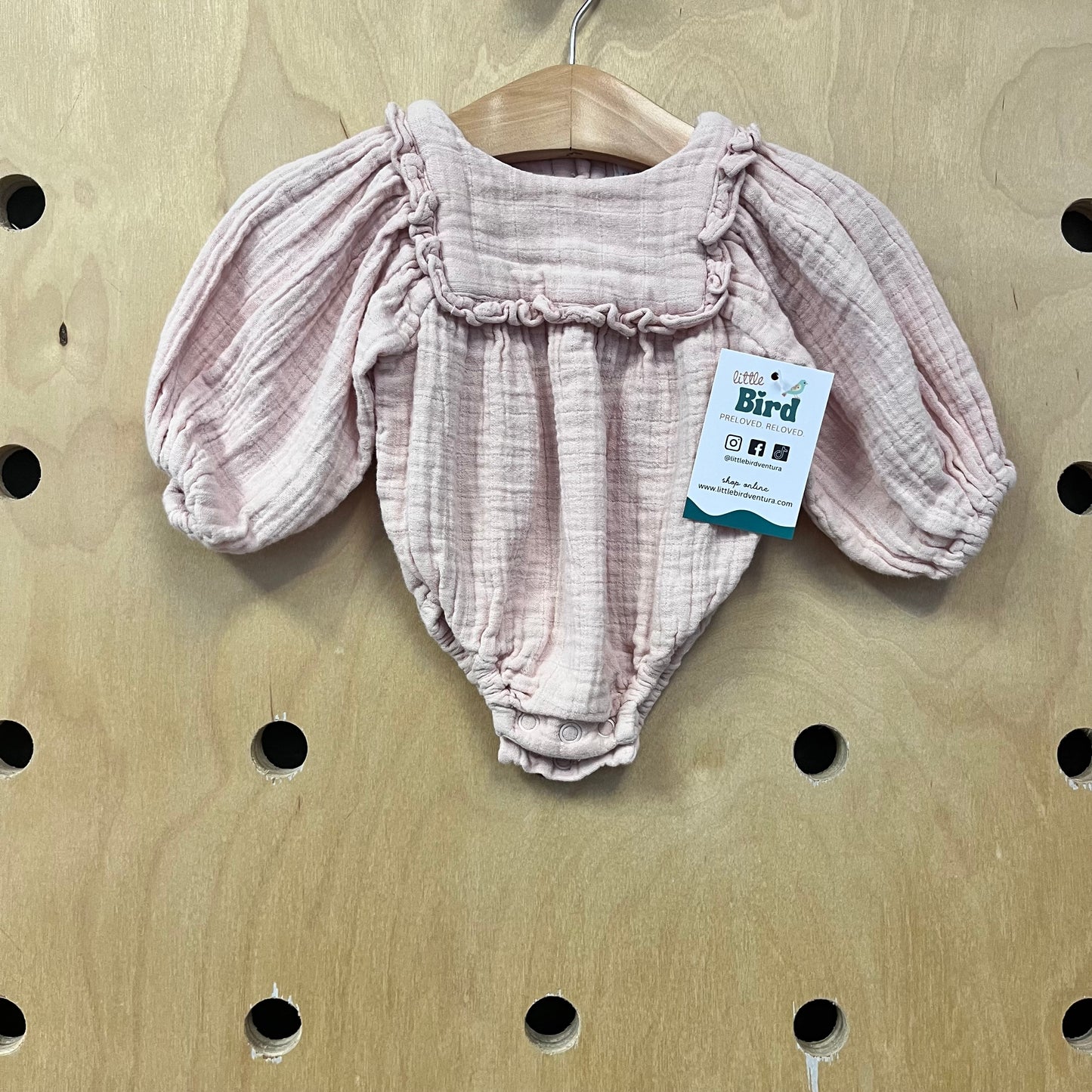 Pink Gauze Bubble Romper