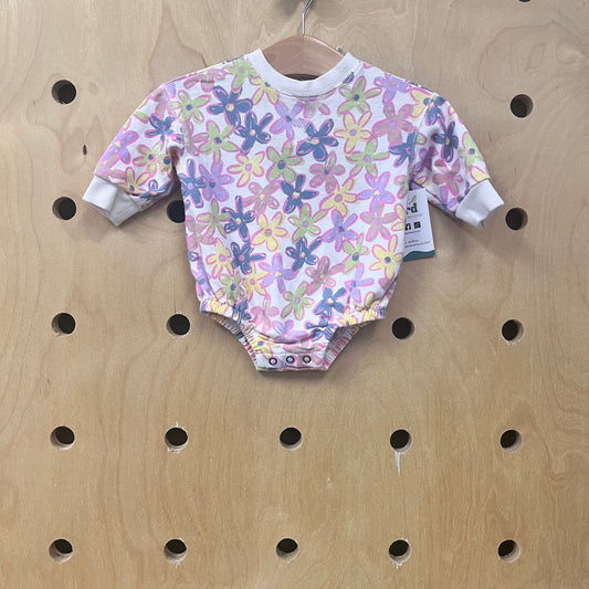 Flower Doodles Pullover Romper