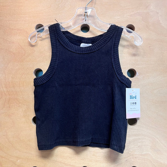Black Ribbed Crop Tank
