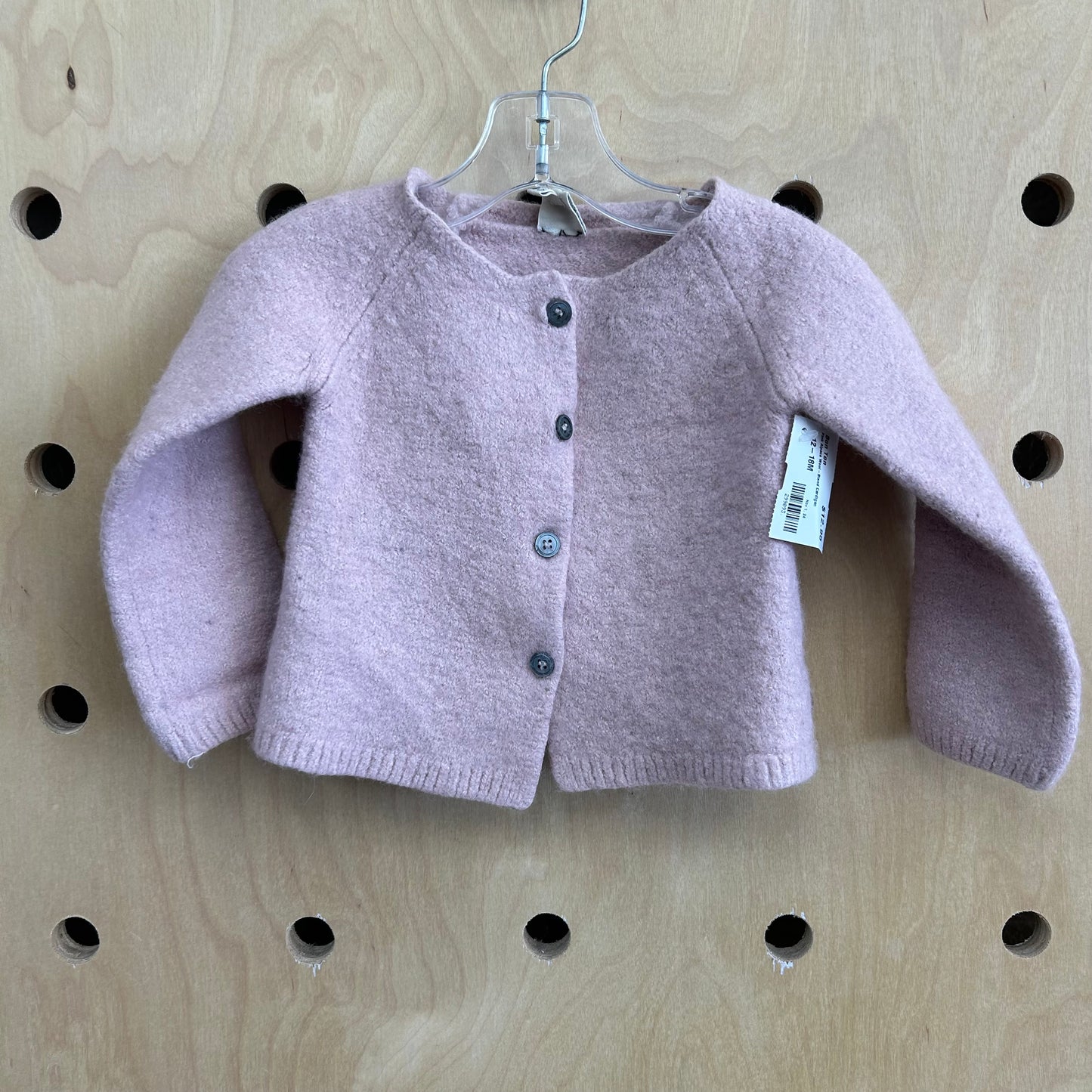 Pink Alpaca Wool-Blend Cardigan