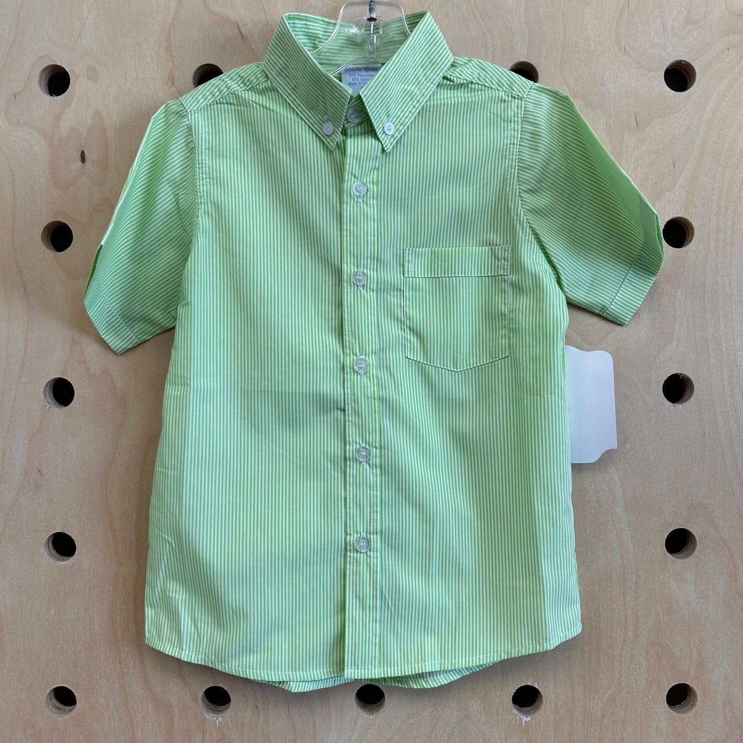 Green Striped Button Up NEW!