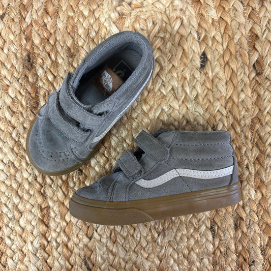 Grey Velcro High Top Sk8 Shoes