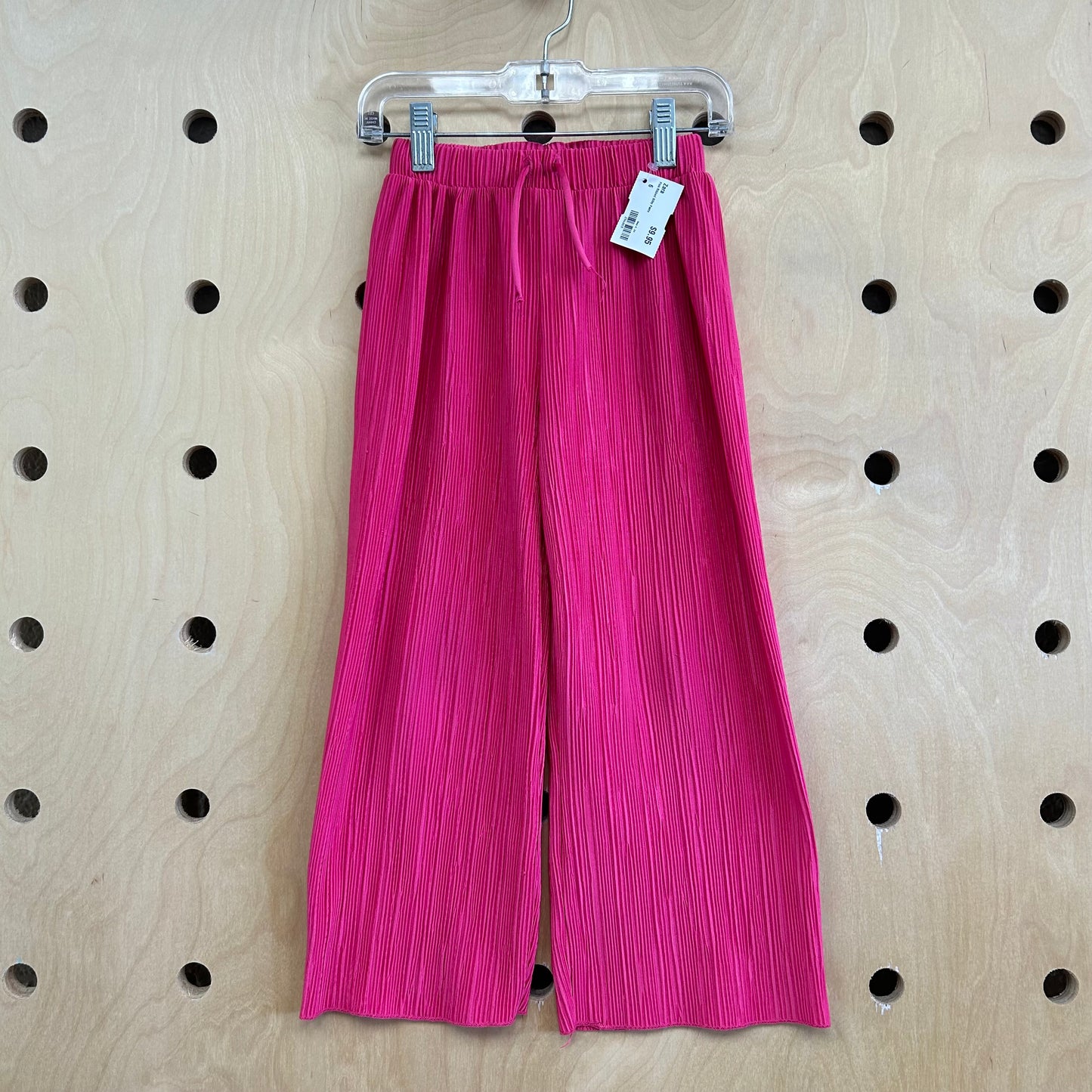 Pink Ribbed Silky Pants
