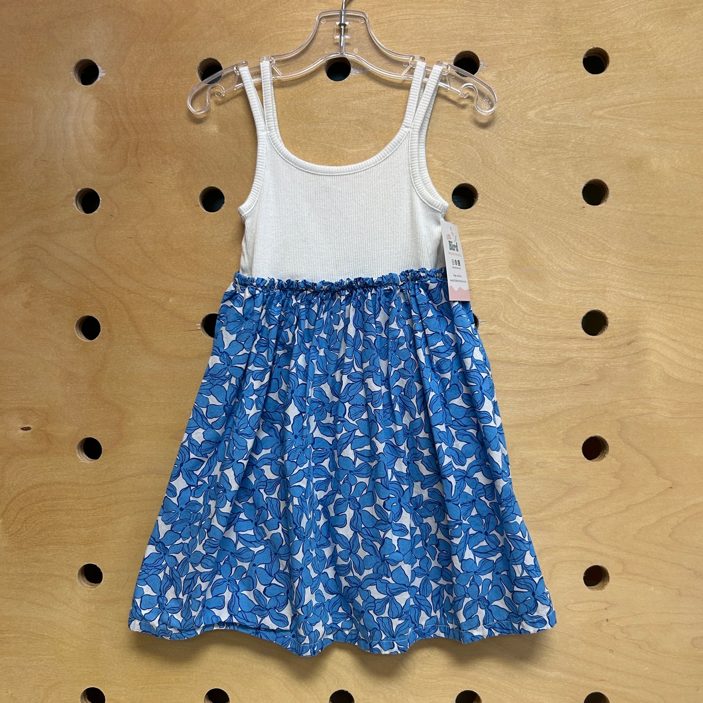 White/Blue Floral Tank Dress