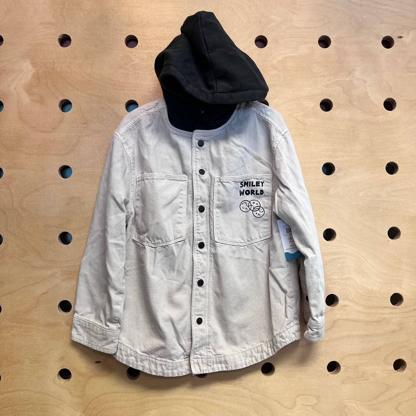 Beige/Grey Hooded 'Smiley World' Jacket