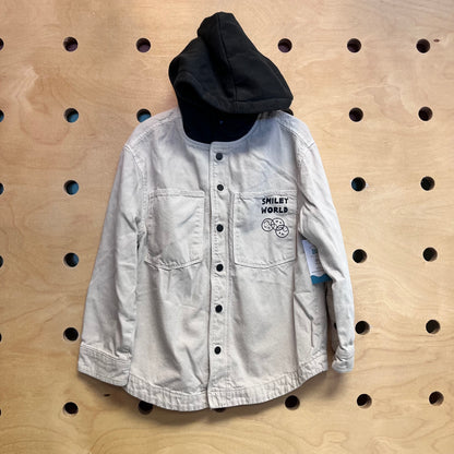 Beige/Grey Hooded 'Smiley World' Jacket