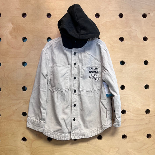 Beige/Grey Hooded 'Smiley World' Jacket