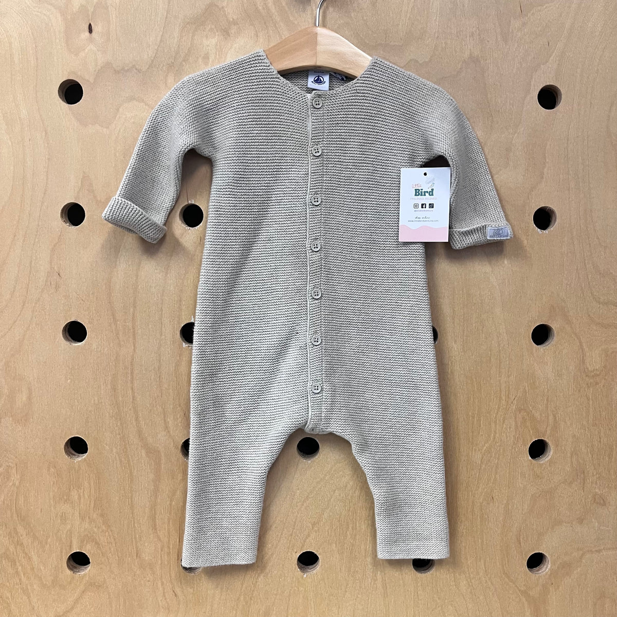 Tan Waffle Knit Buttoned Footies