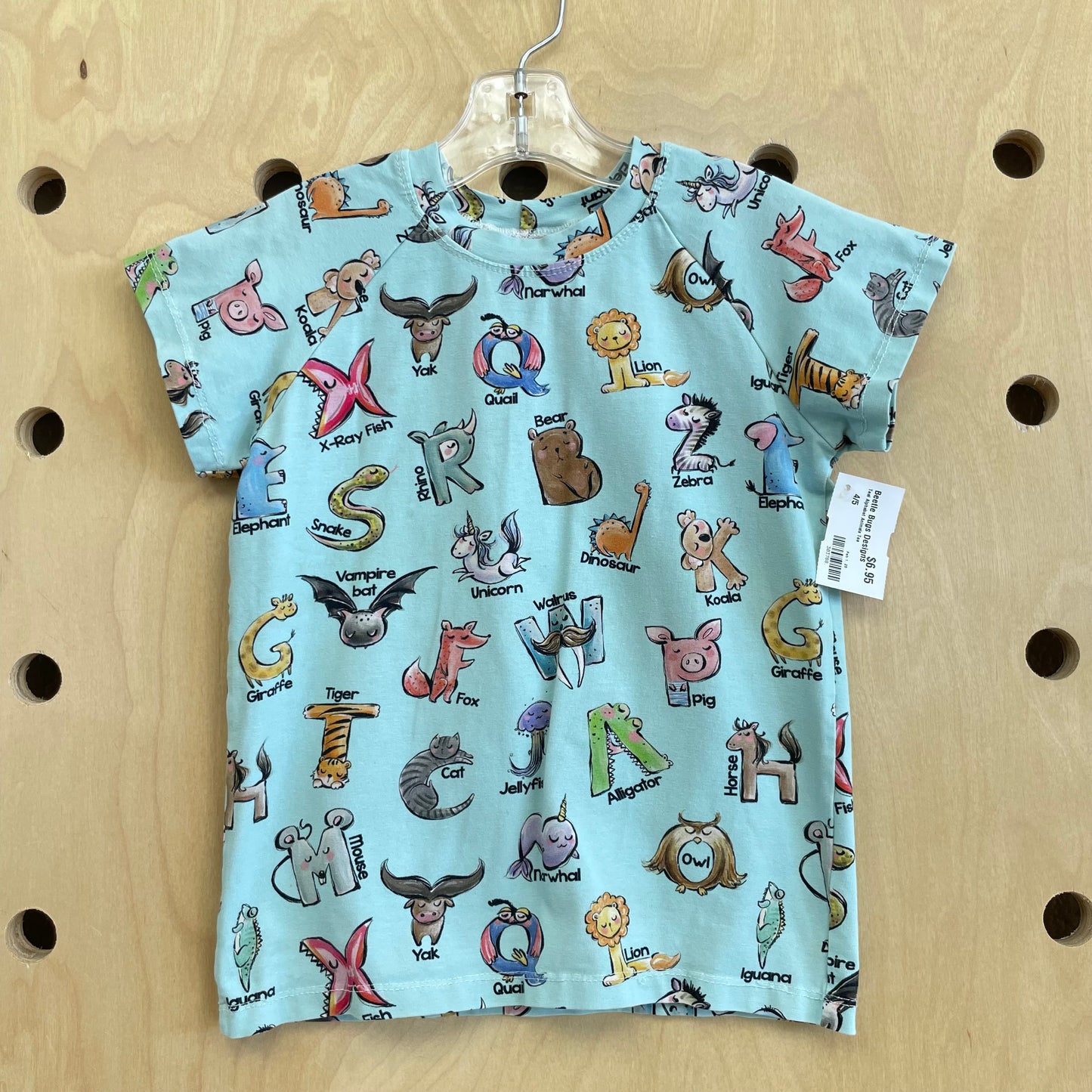 Teal Alphabet Animals Tee