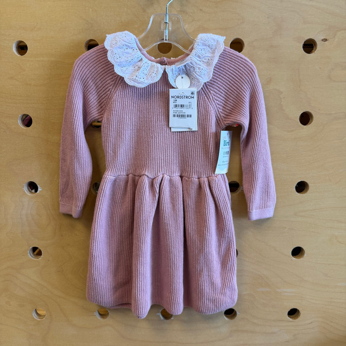 Pink/White Eyelet Collar Dress NEW!