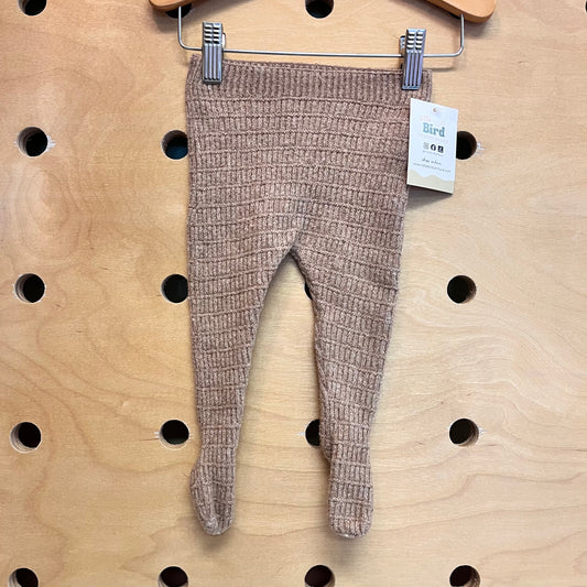 Brown Knit Footed Leggings
