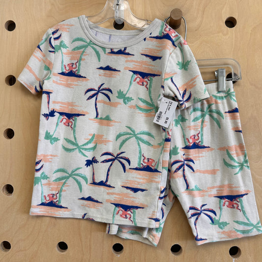 Beige Island Scene Pajamas