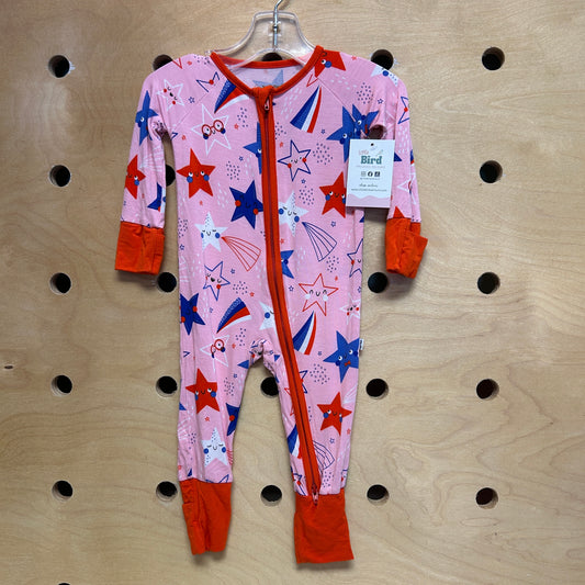 Pink Bamboo Patriotic Stars Zippy
