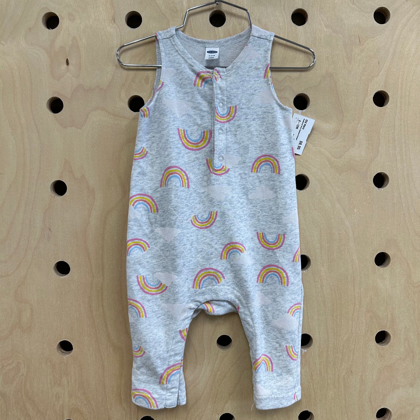 Heathered Grey Rainbow Romper