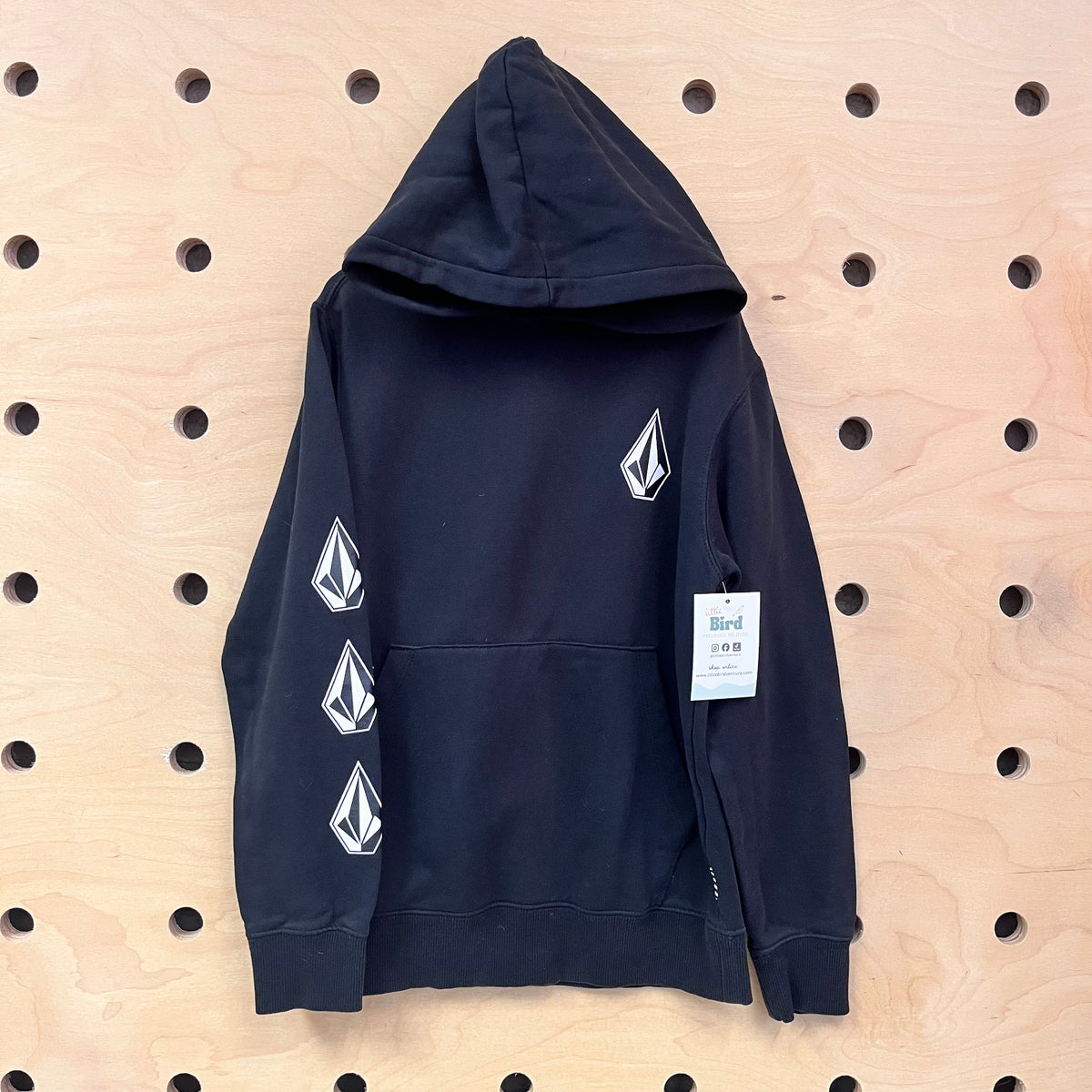 Black Logo Sleeve Hoodie
