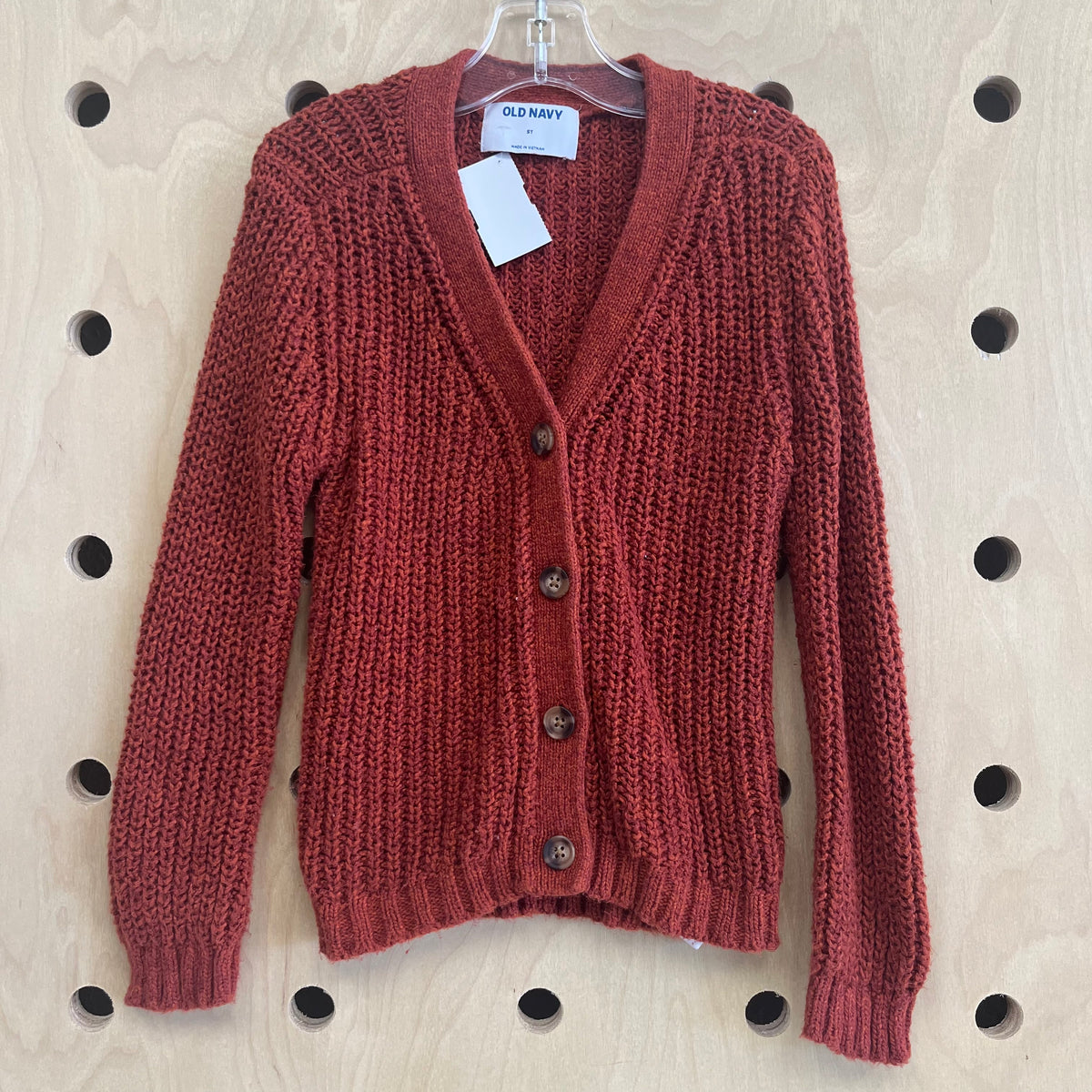Burnt Orange Button Cardigan