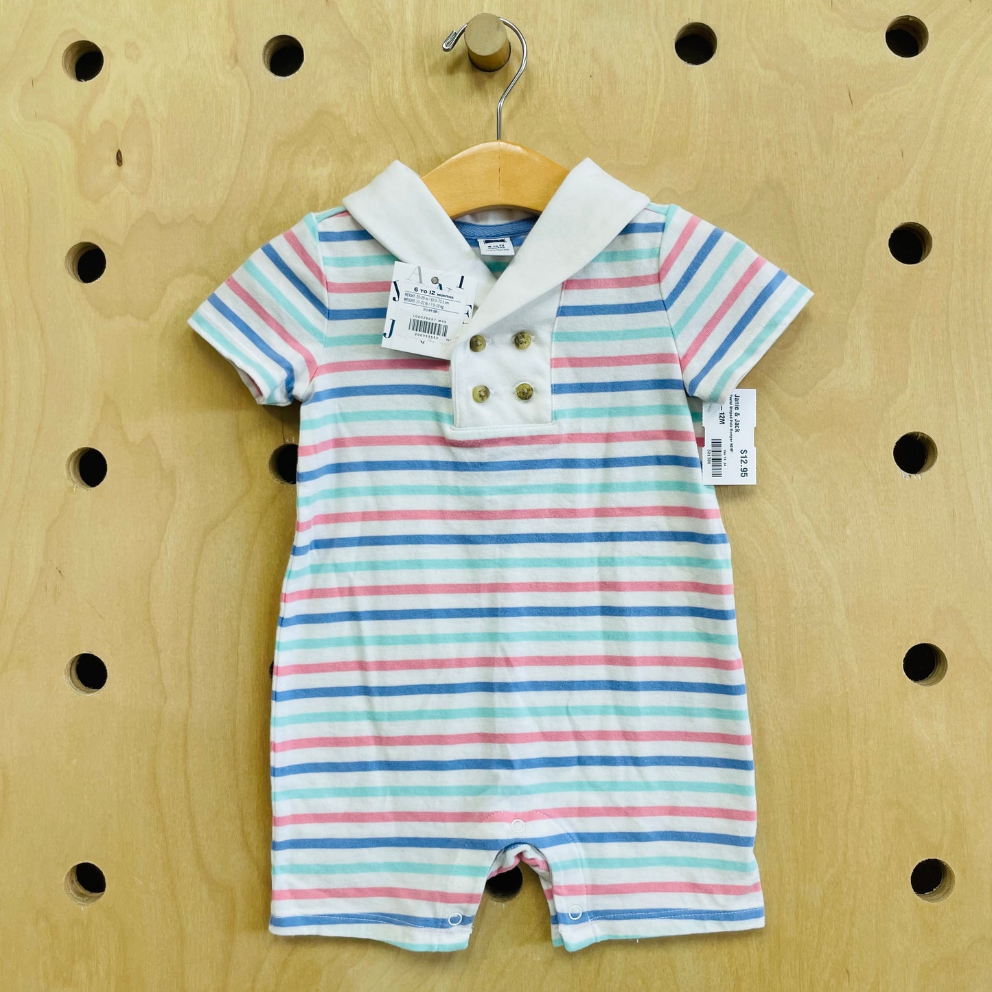 Pastel Striped Polo Romper NEW!