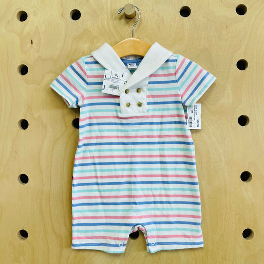 Pastel Striped Polo Romper NEW!
