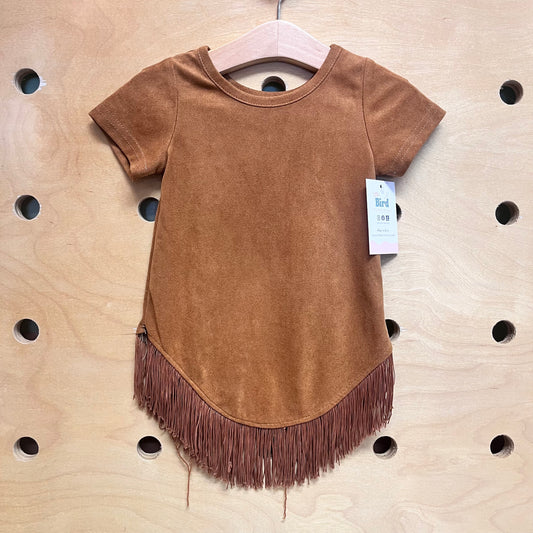 Brown Suede-Like Fringe Dress