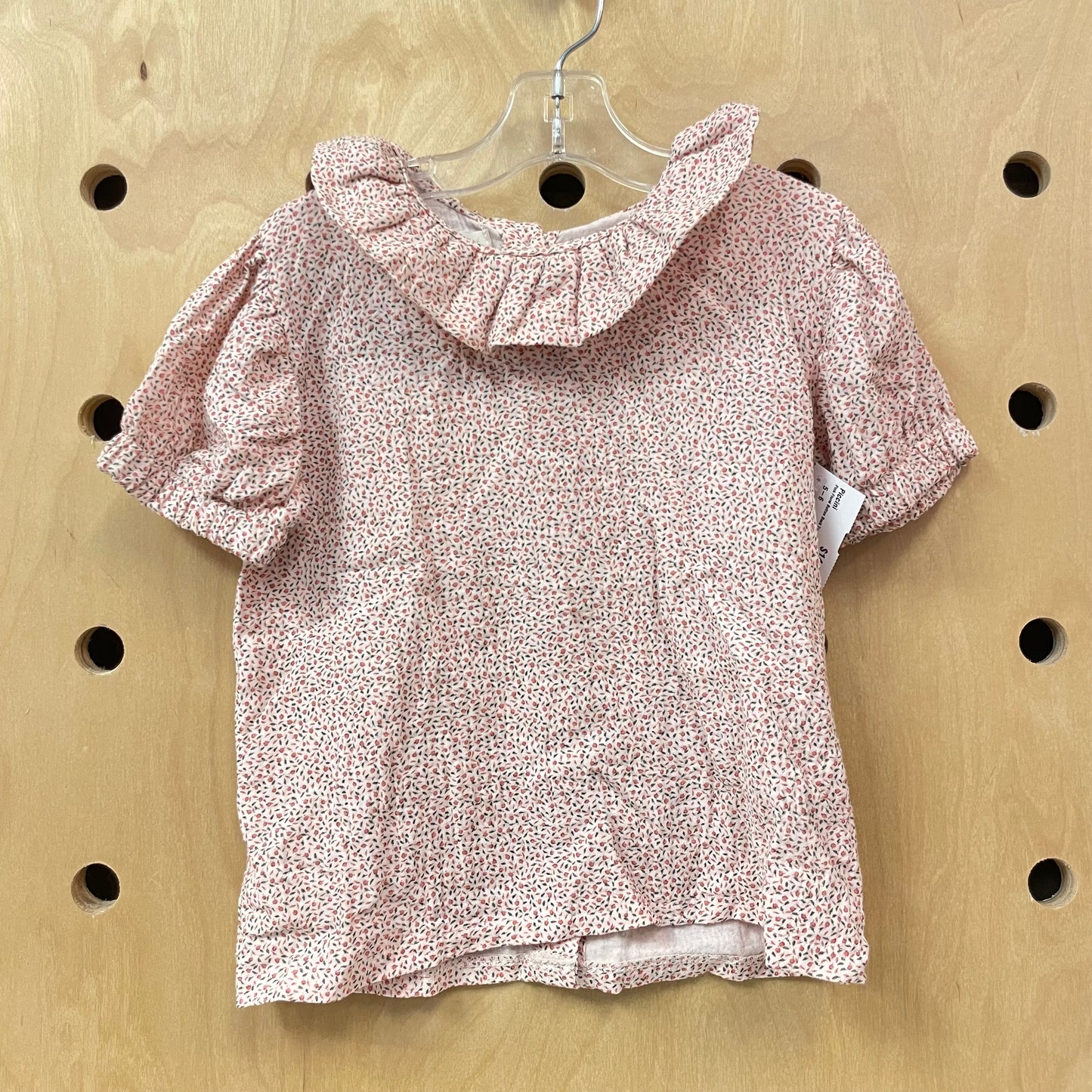 Pink Floral Button Back Top