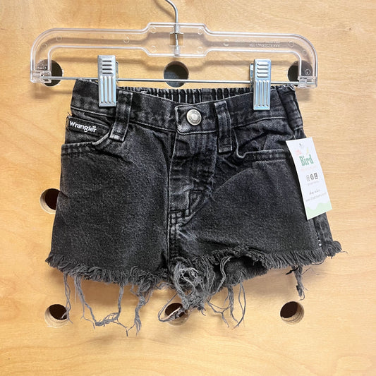 Black Raw Hem Denim Shorts