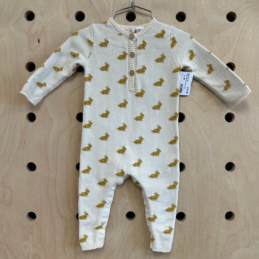 Cream & Marigold Knit Bunny Romper