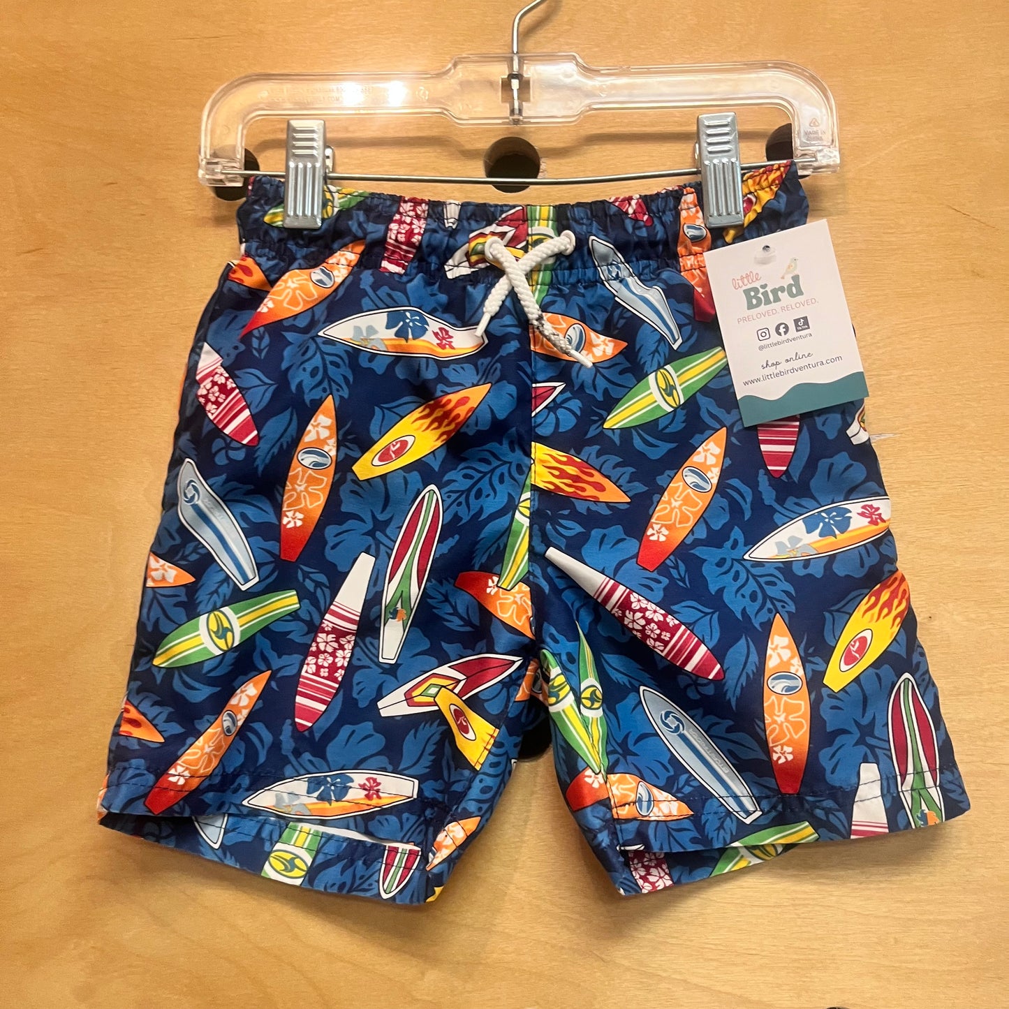 Blue Surf Board Swim Trunks