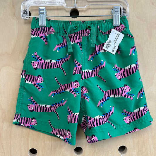 Green Tiger Swim Trunks