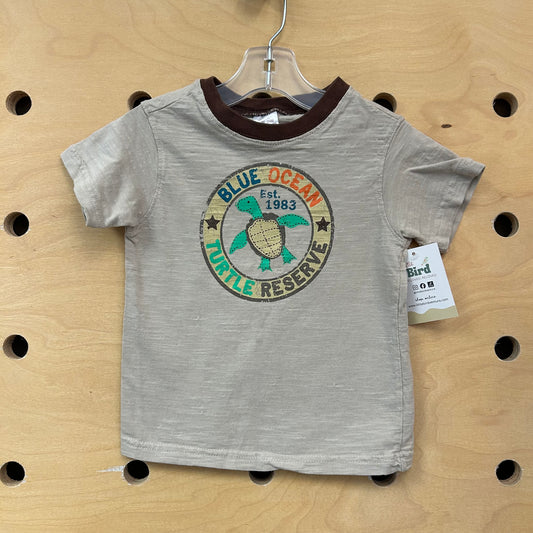 Tan 'Blue Ocean' Cotton Tee