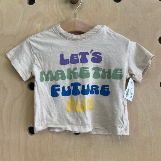 Cream Let's Make the Future Fun Tee