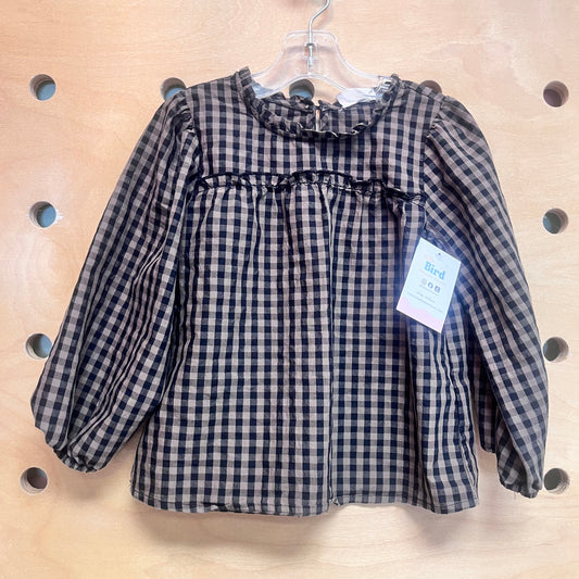 Brown & Black Gingham Top