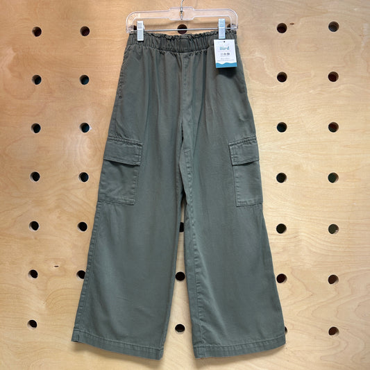 Olive Pull On Wide Leg Cargos