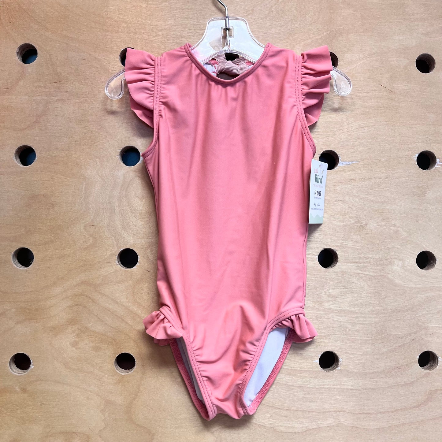 Pink Ruffle Tie Back Swimsuit