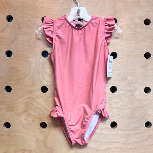 Pink Ruffle Tie Back Swimsuit