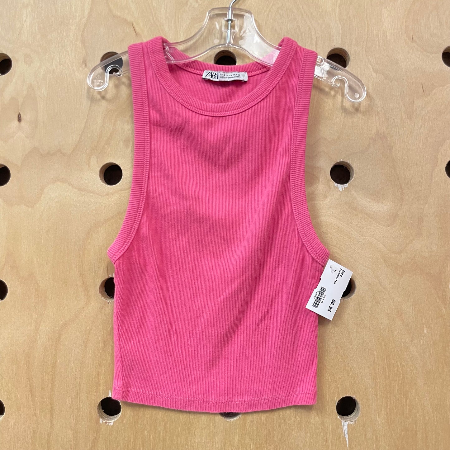 Pink Ribbed Tank