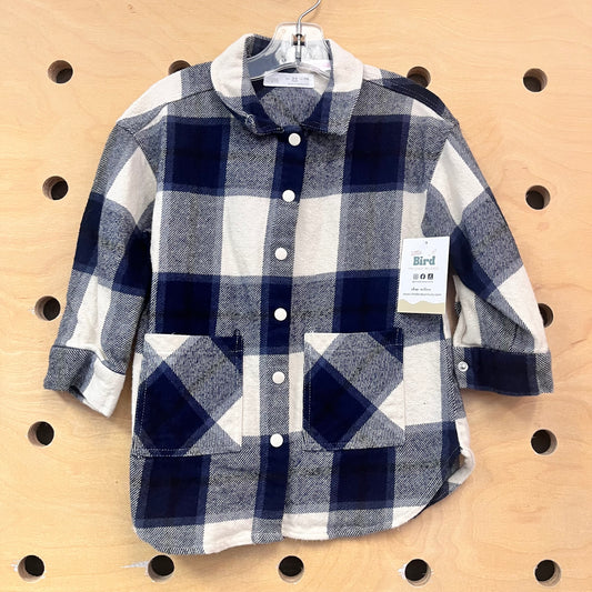 Blue/White Plaid Snap Flannel