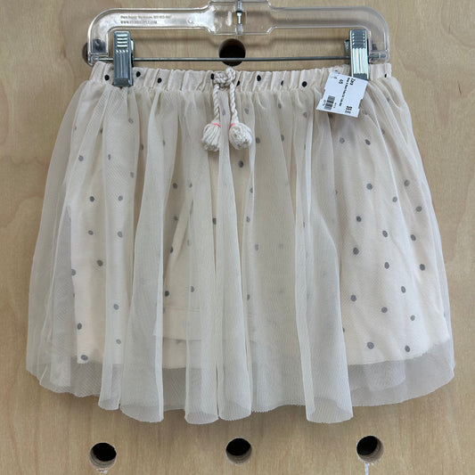 Beige & Black Polka Dot Tulle Skirt