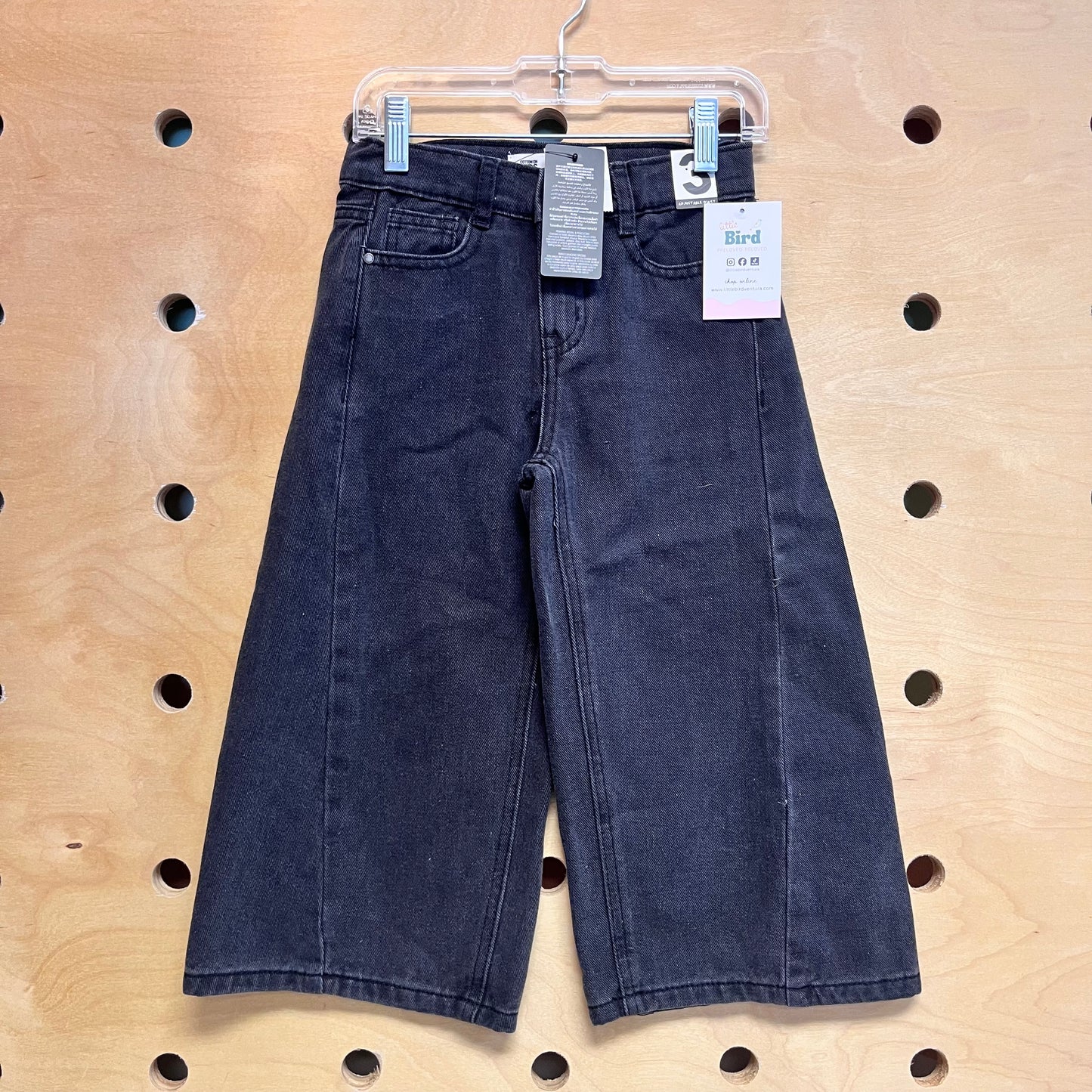 Black Wide Leg Denim Pants NEW!!