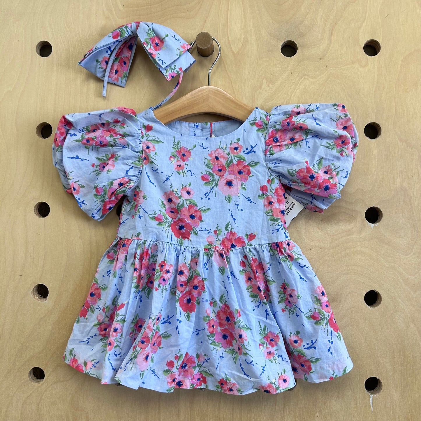 Periwinkle Floral Dress w/ Headband