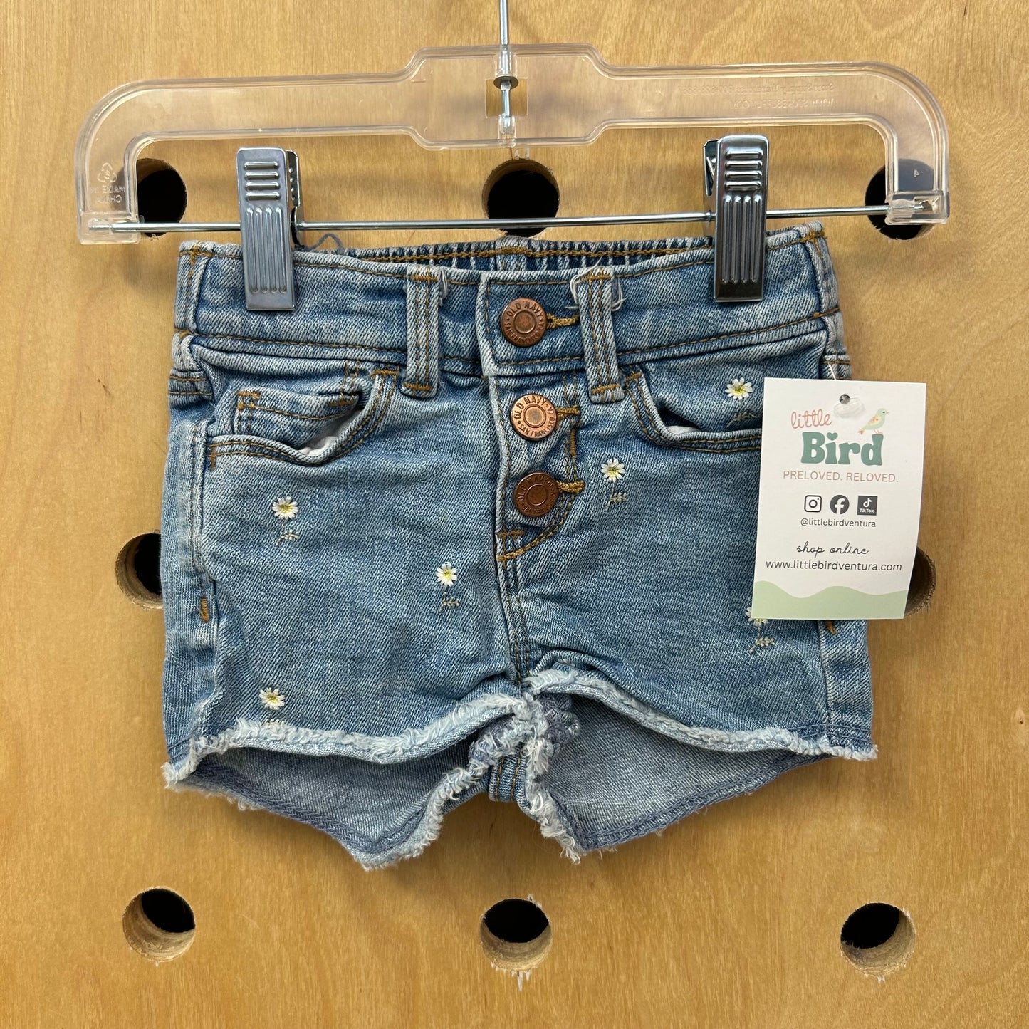 Light Wash Denim Flower Shorts