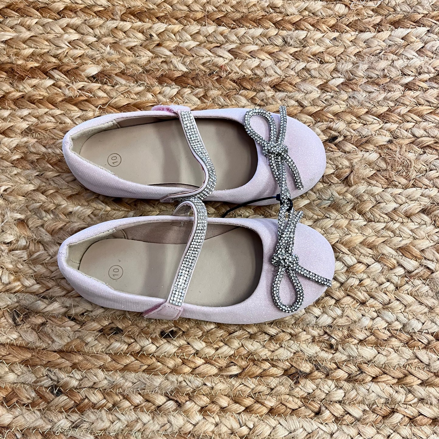Pink & Silver Jewel Bow Flats