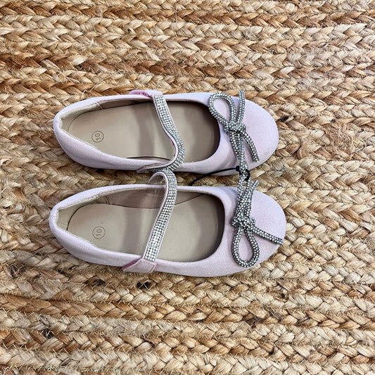 Pink & Silver Jewel Bow Flats