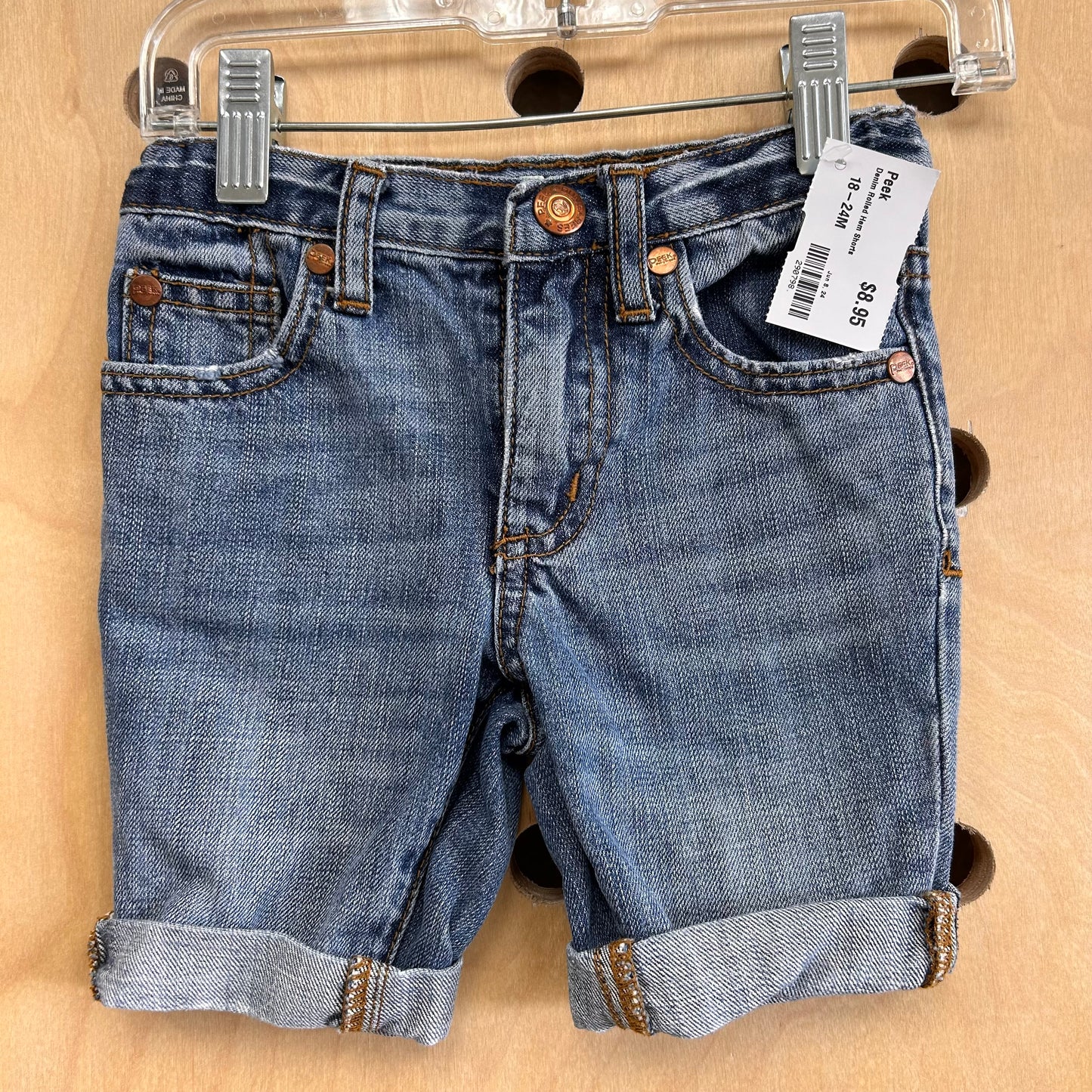 Denim Rolled Hem Shorts